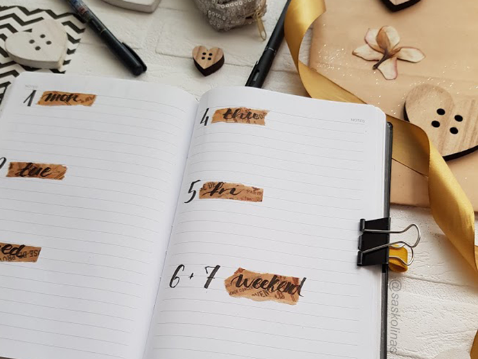 first weekly spread for April