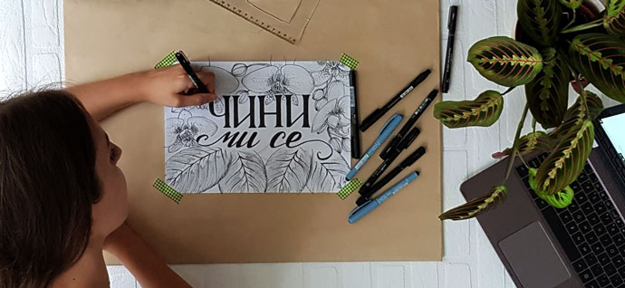bad flatlay image of me inking this piece