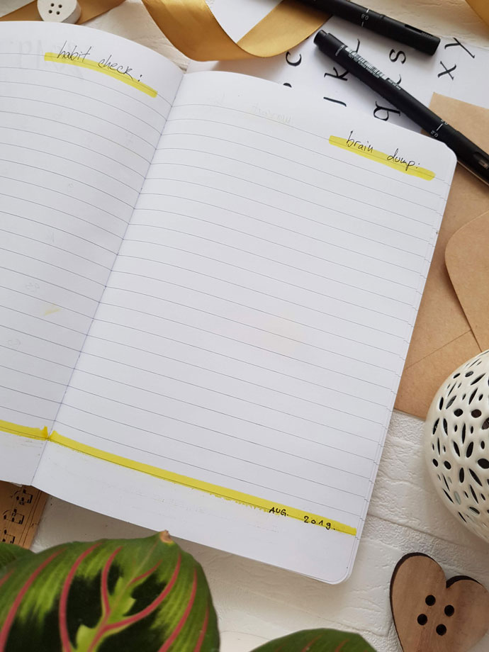 habit check and brain dump pages minimal